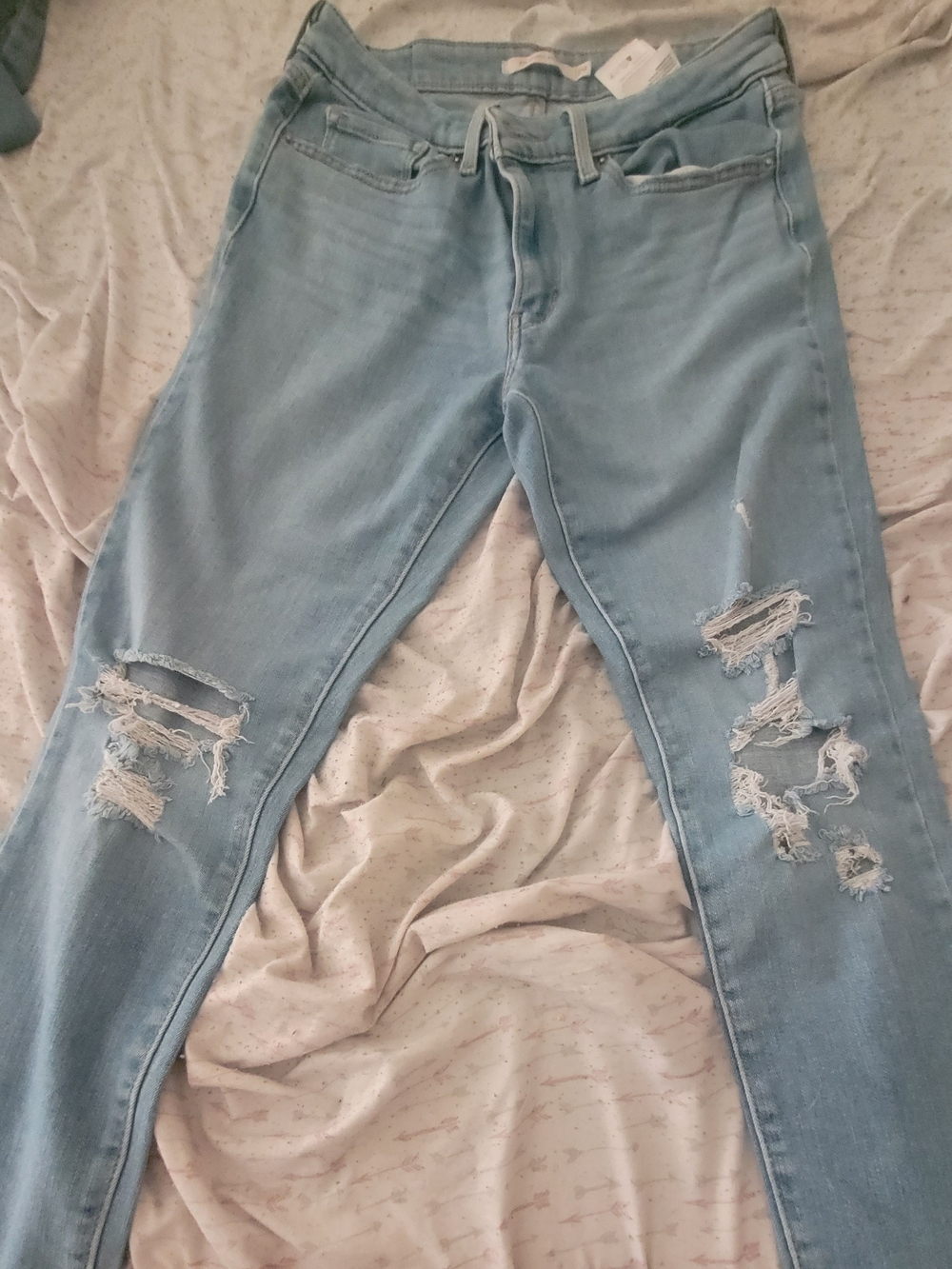 Levi's Light Blue Ripped Skinny Jeans